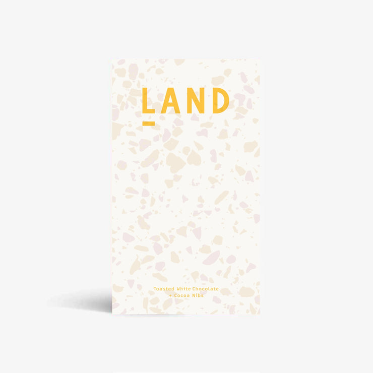 Land Chocolate - 38% Toasted White Chocolate + Cocoa Nibs