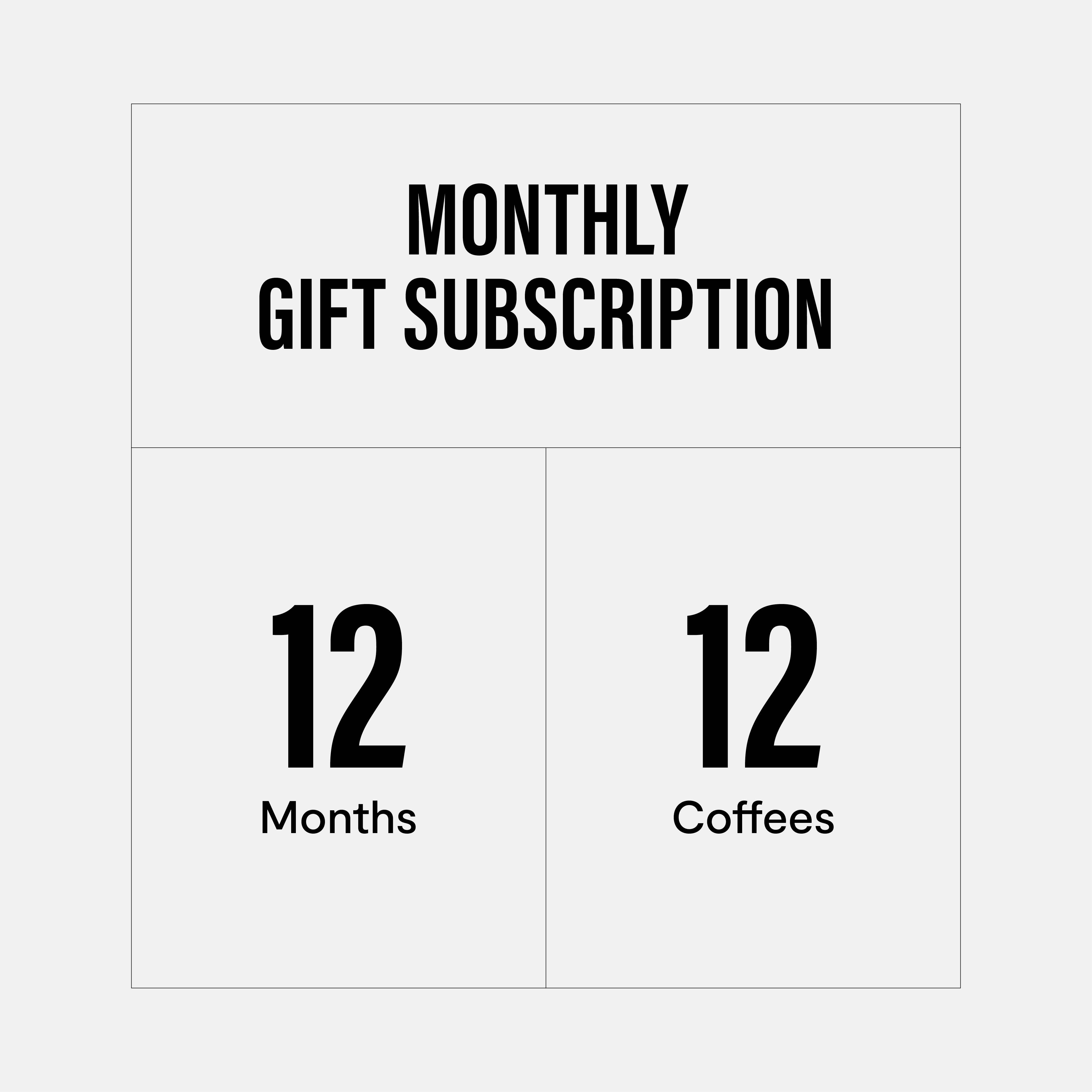 Prepaid Coffee Subscription - 12 Months / Monthly