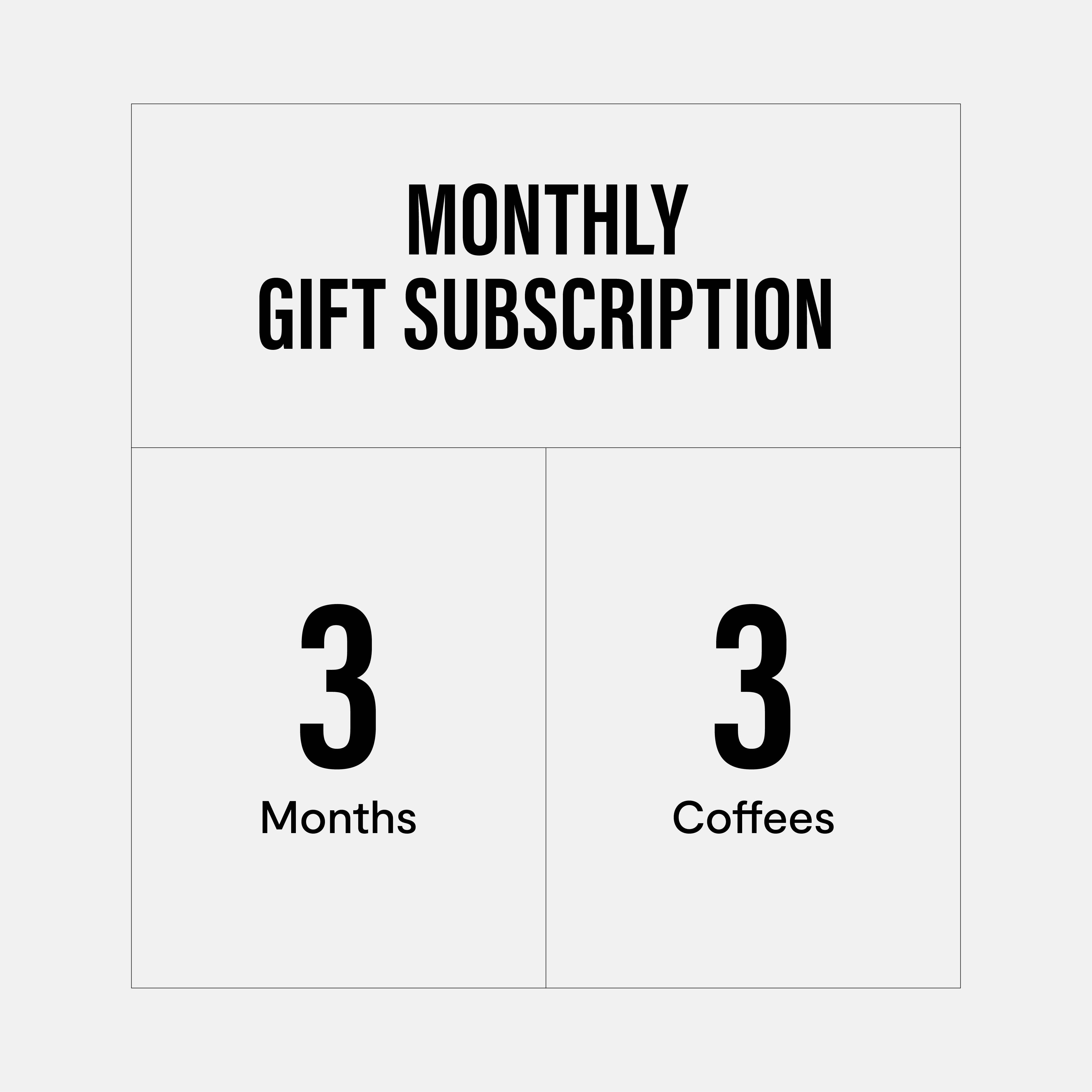 Prepaid Coffee Subscription - 3 Months / Monthly